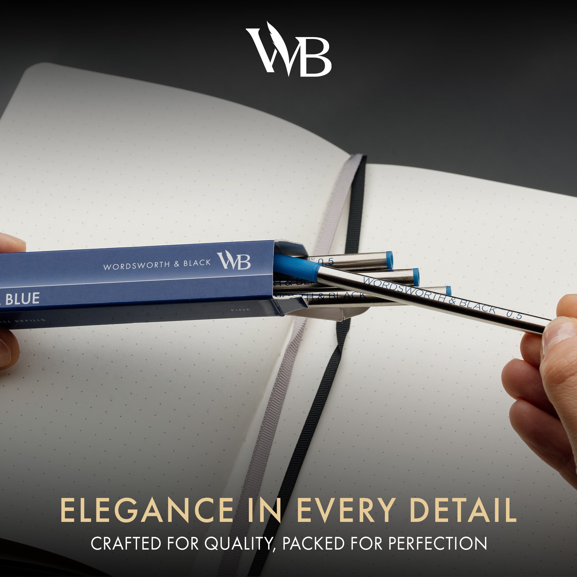 Wordsworth and Black Rollerball Pen Refills Set of 4