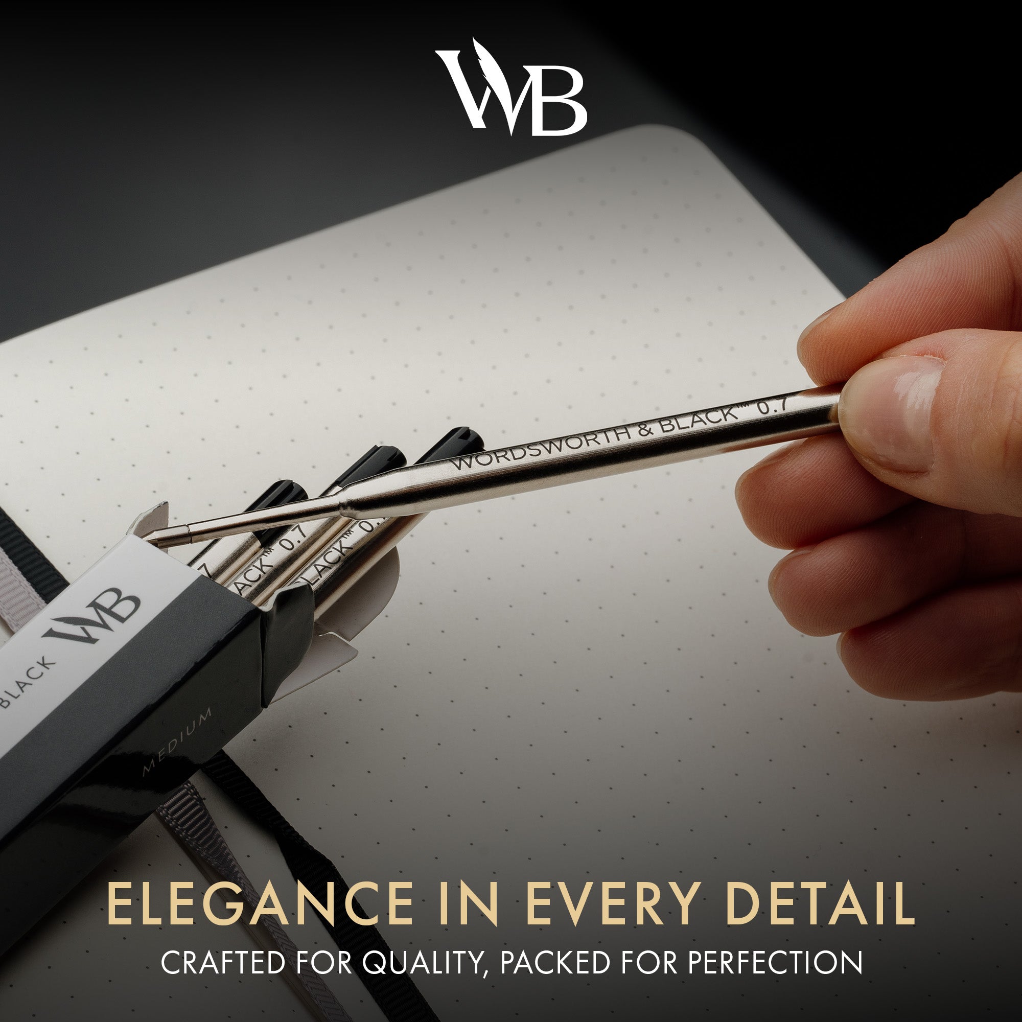 Wordsworth and Black Ballpoint Pen Refills  Set of 4