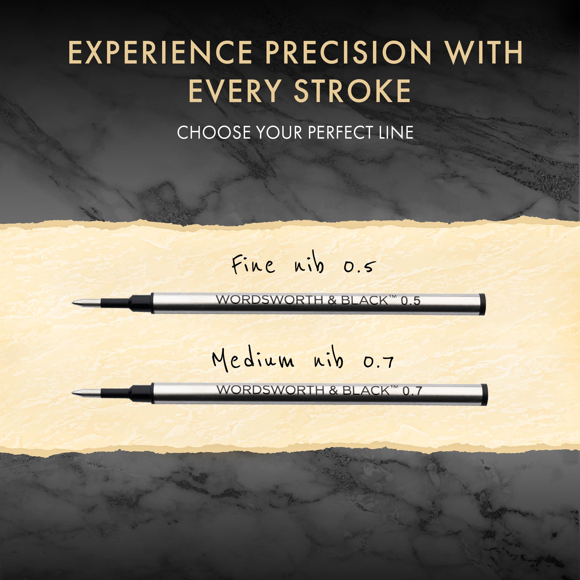 Wordsworth and Black Rollerball Pen Refills Set of 4