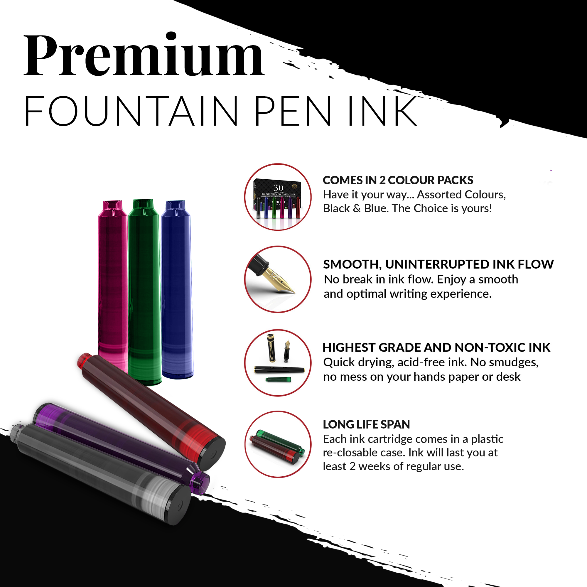SCRIVI Ink Cartridges- 30 Pack