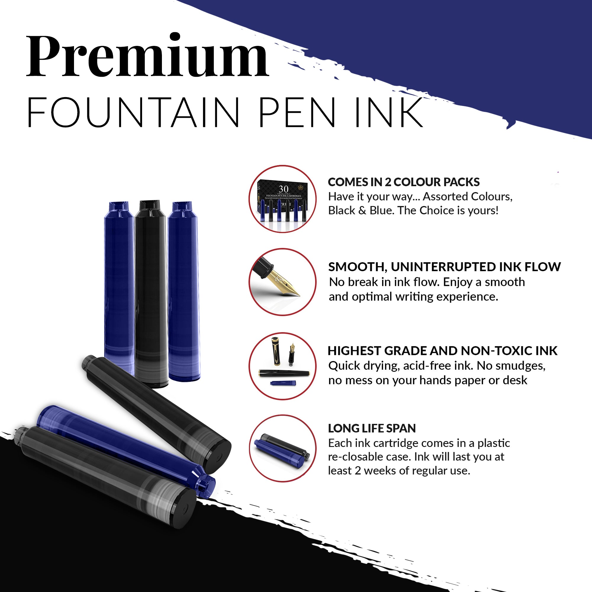 SCRIVI Ink Cartridges- 30 Pack