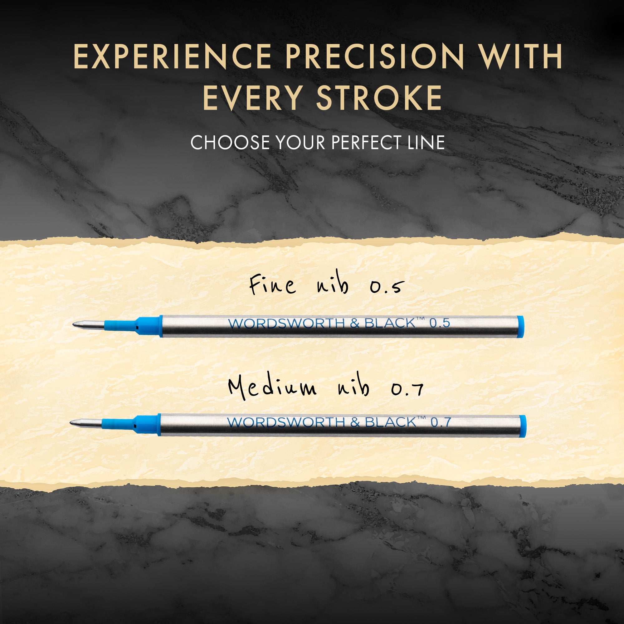 Wordsworth and Black Rollerball Pen Refills Set of 4