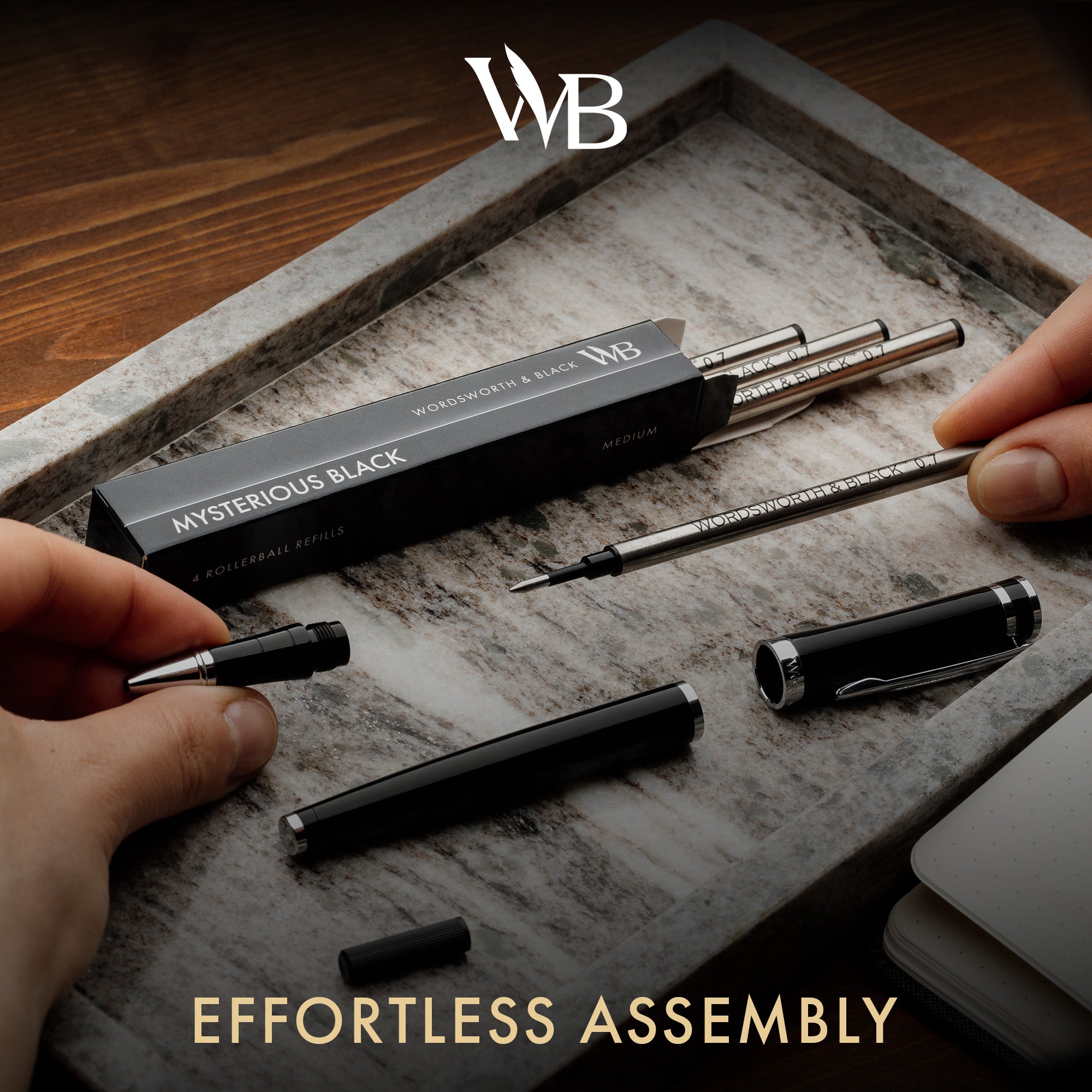 Wordsworth and Black Rollerball Pen Refills Set of 4