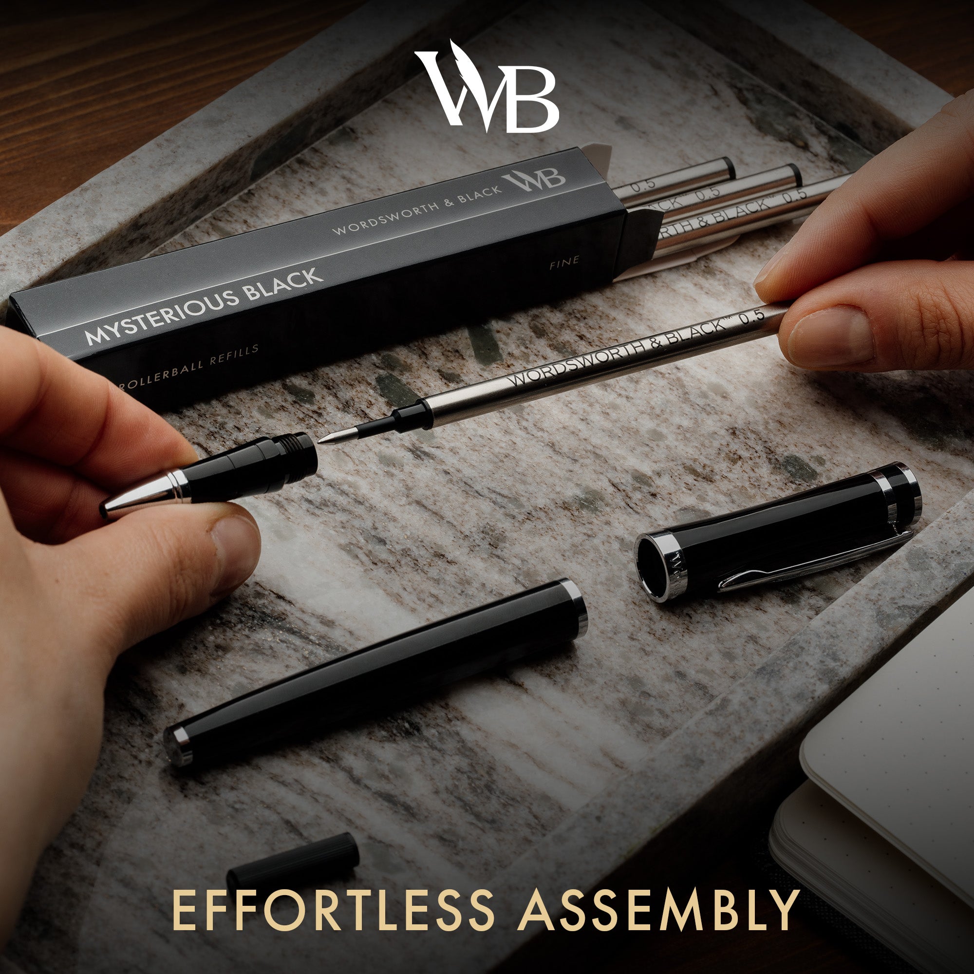 Wordsworth and Black Rollerball Pen Refills Set of 4
