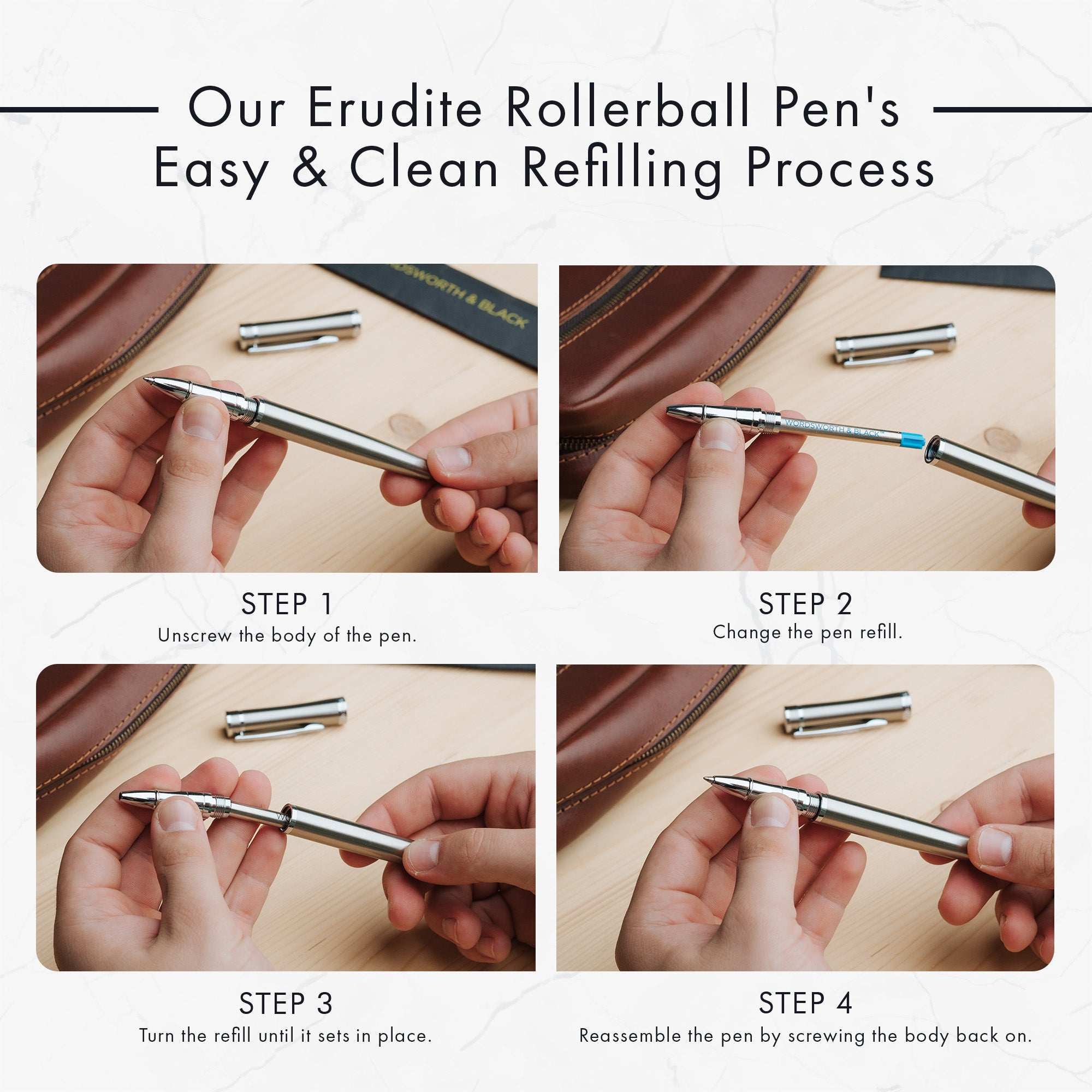 ERUDITE ROLLERBALL PEN METAL - GIFT BOX