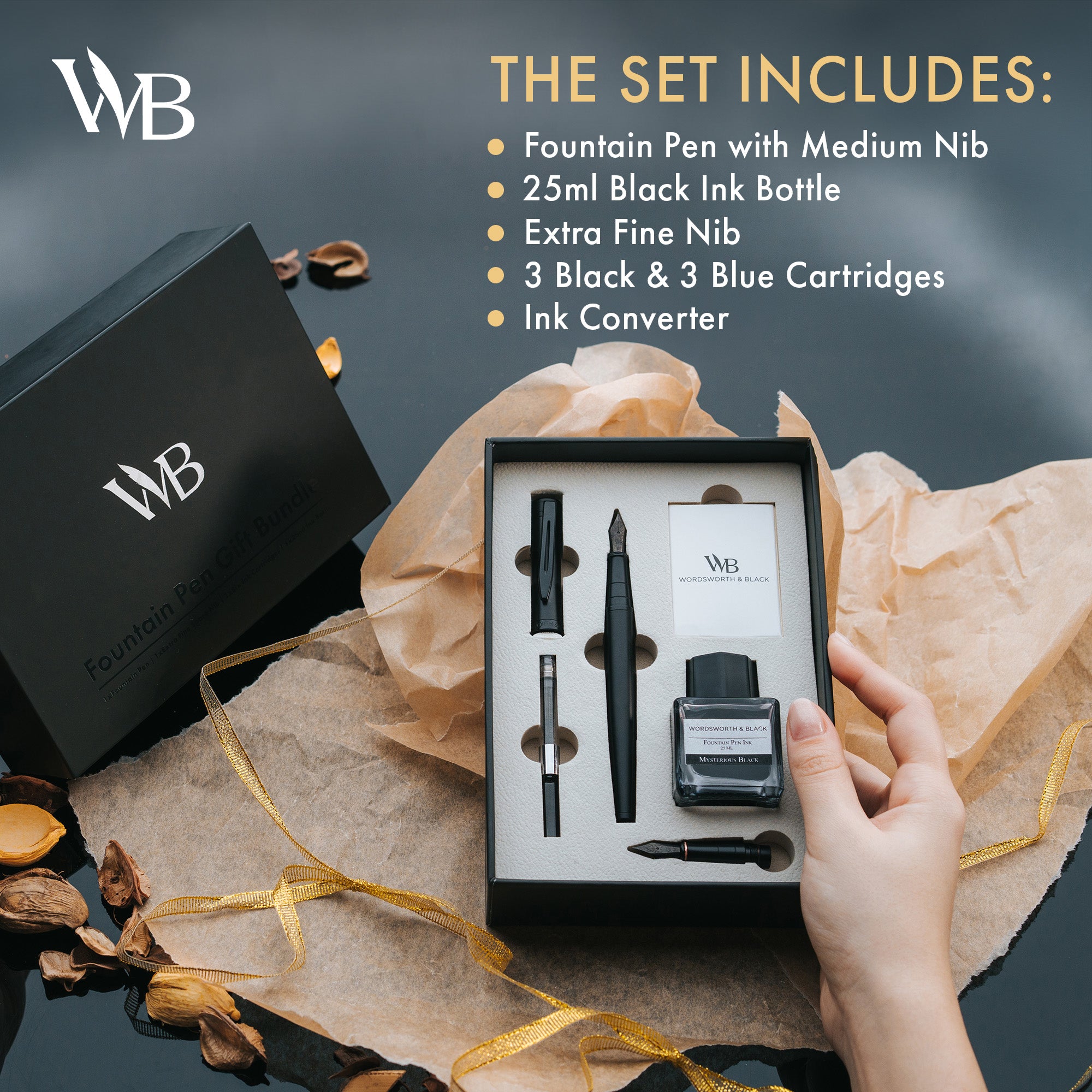 FOUNTAIN PEN METAL - BUNDLE - GIFT CASE