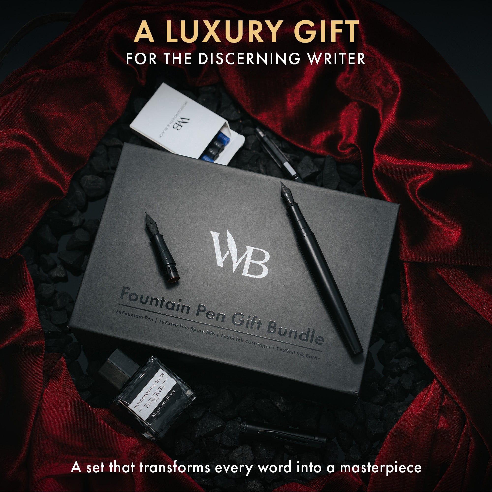 FOUNTAIN PEN METAL - BUNDLE - GIFT CASE