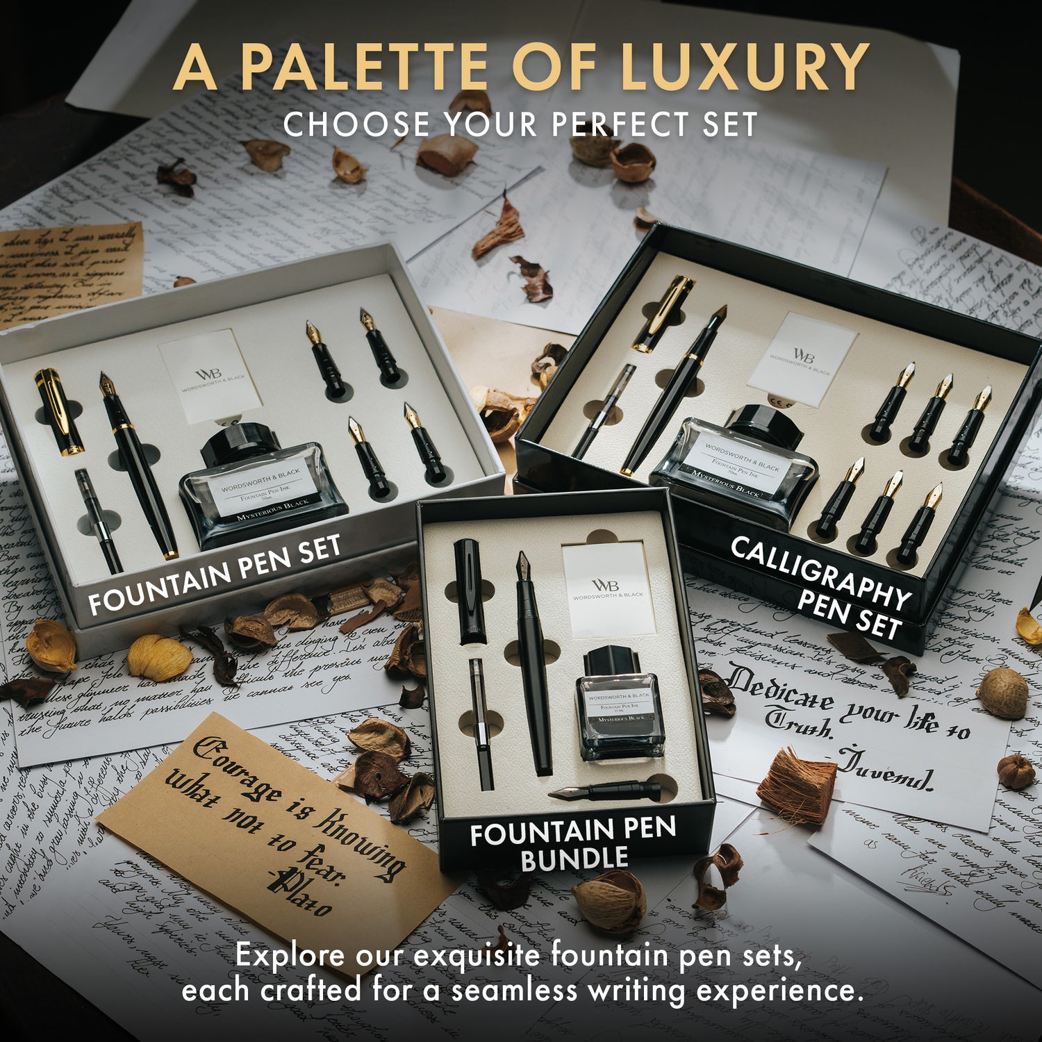 FOUNTAIN PEN METAL - BUNDLE - GIFT CASE