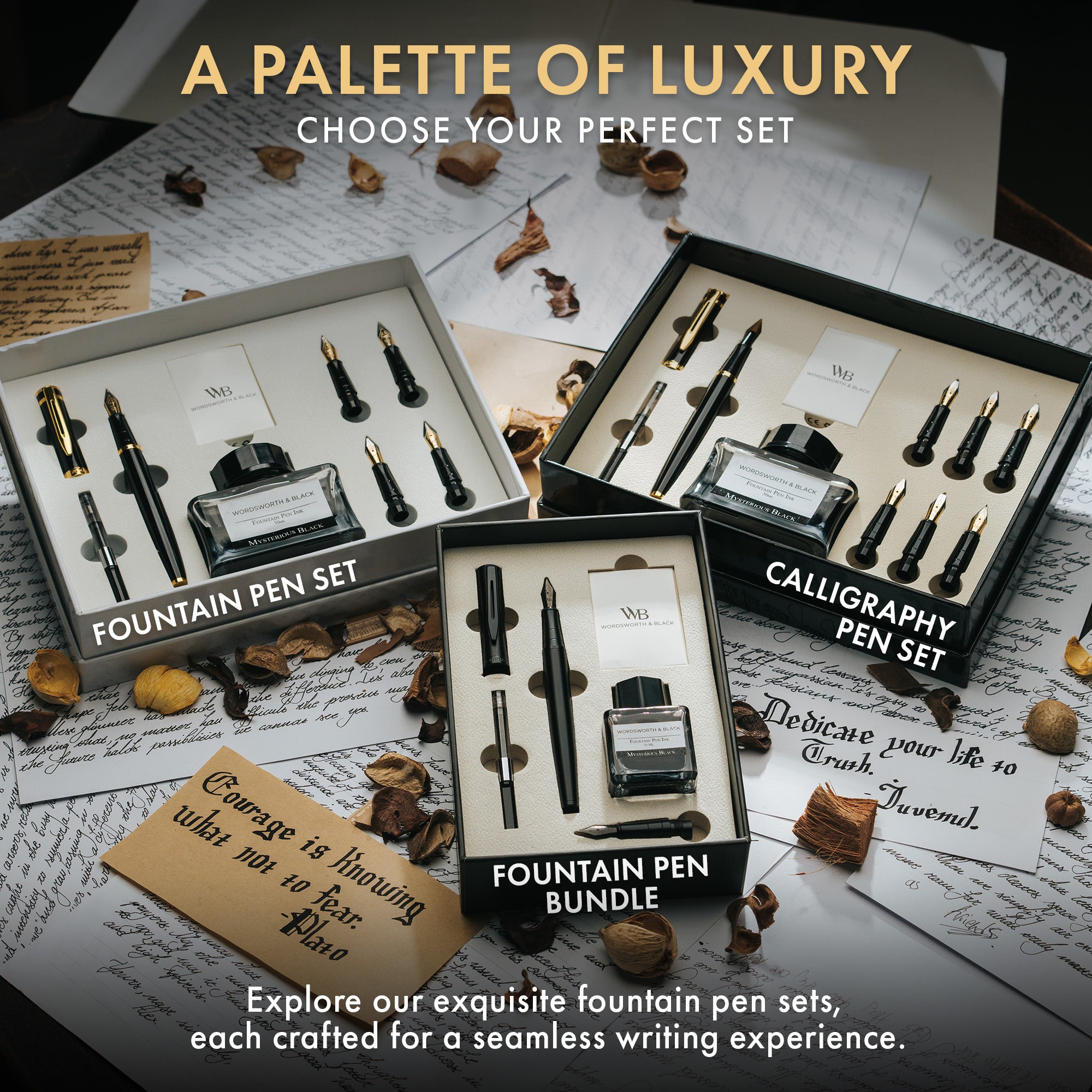 FOUNTAIN PEN METAL - BUNDLE - GIFT CASE
