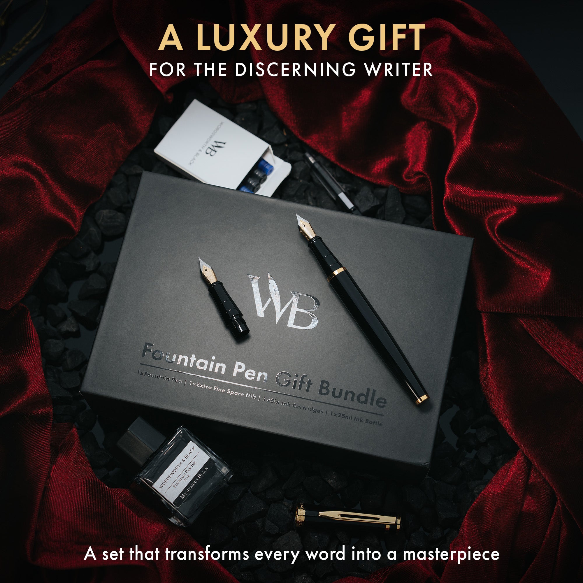 FOUNTAIN PEN METAL - BUNDLE - GIFT CASE