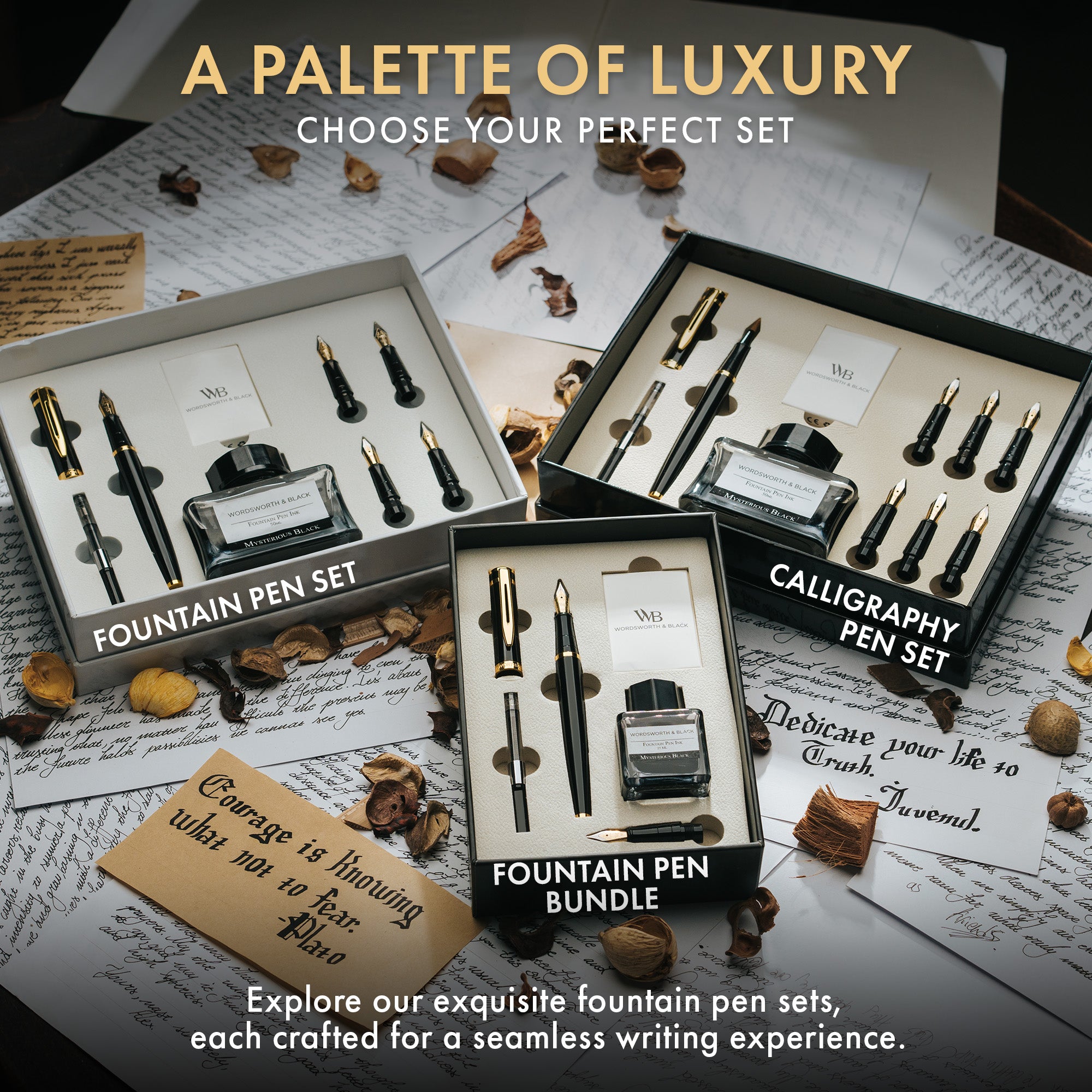 FOUNTAIN PEN METAL - BUNDLE - GIFT CASE