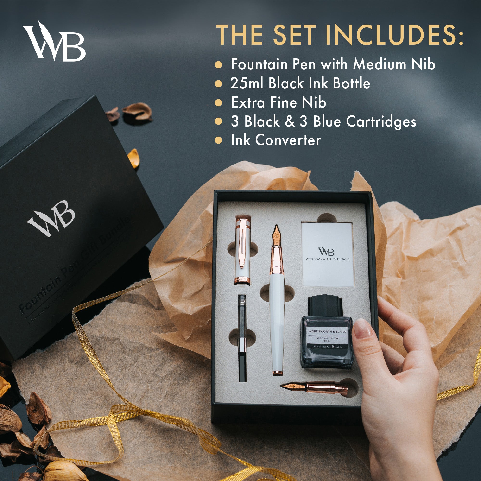 FOUNTAIN PEN METAL - BUNDLE - GIFT CASE