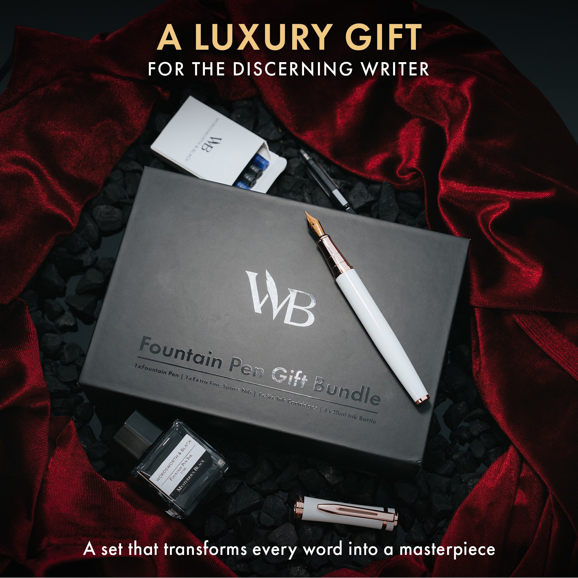 FOUNTAIN PEN METAL - BUNDLE - GIFT CASE