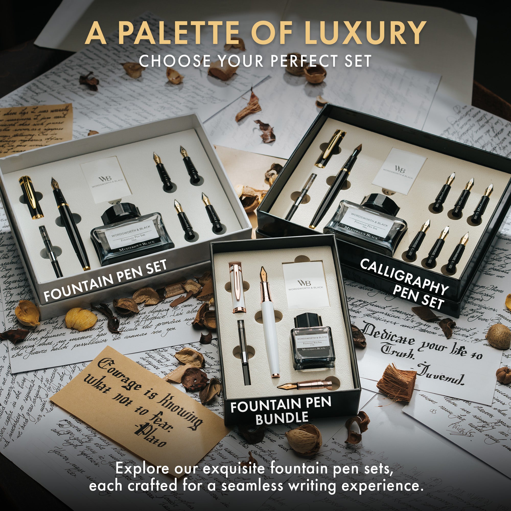 FOUNTAIN PEN METAL - BUNDLE - GIFT CASE