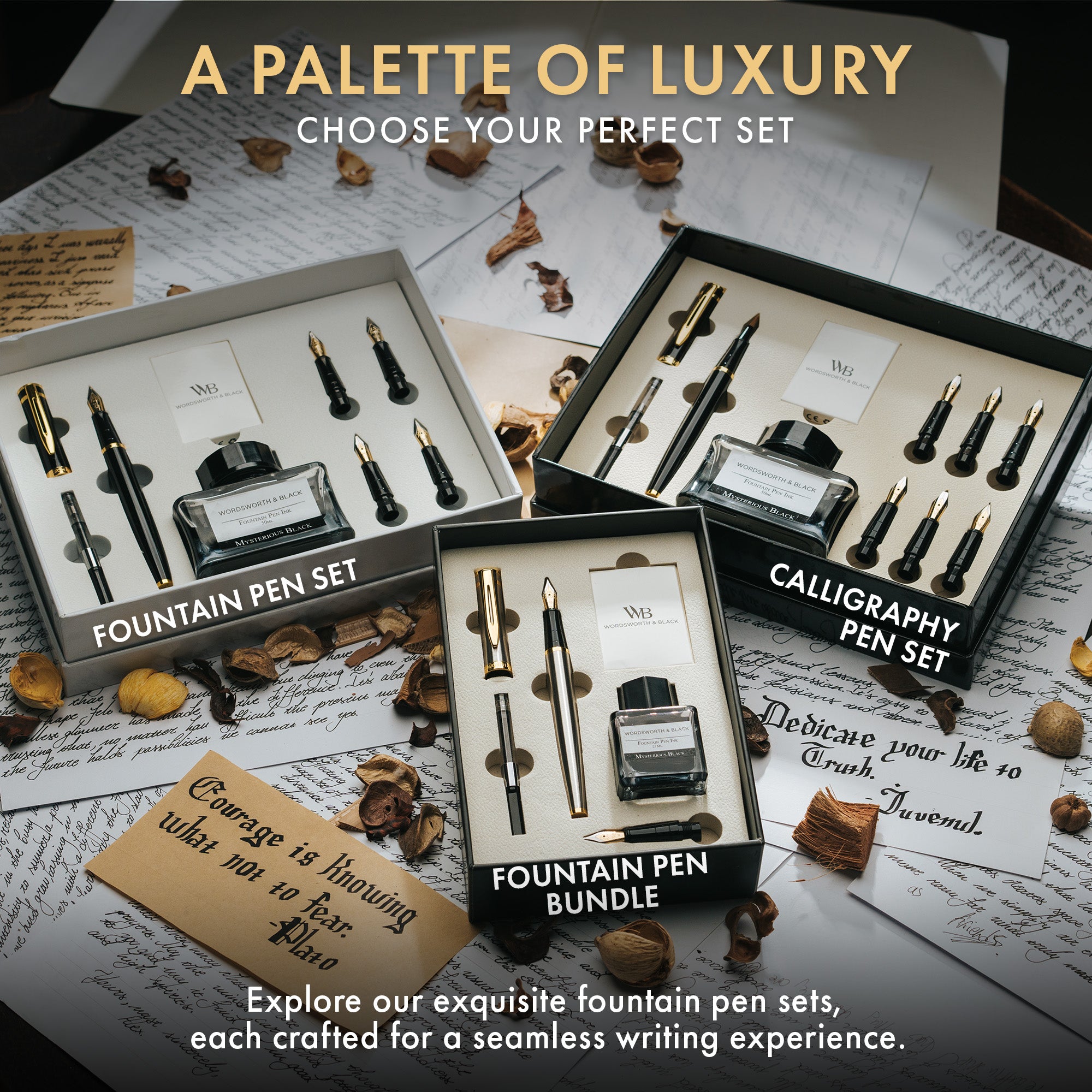 FOUNTAIN PEN METAL - BUNDLE - GIFT CASE
