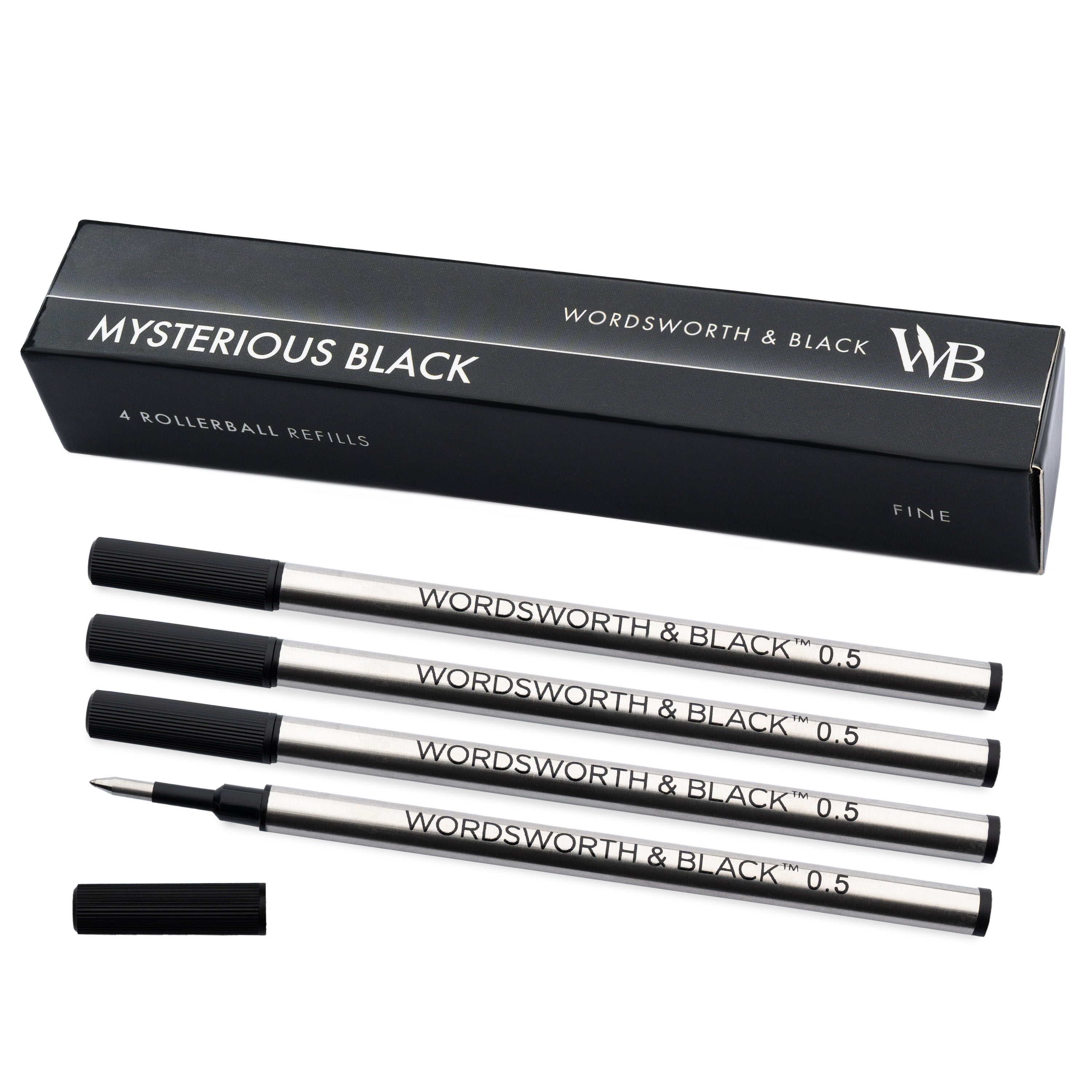 Wordsworth and Black Rollerball Pen Refills Set of 4