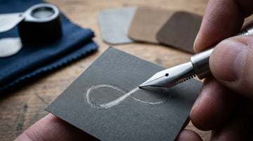 Close-up of a fountain pen nib on textured surface — nib smoothing and maintenance guide