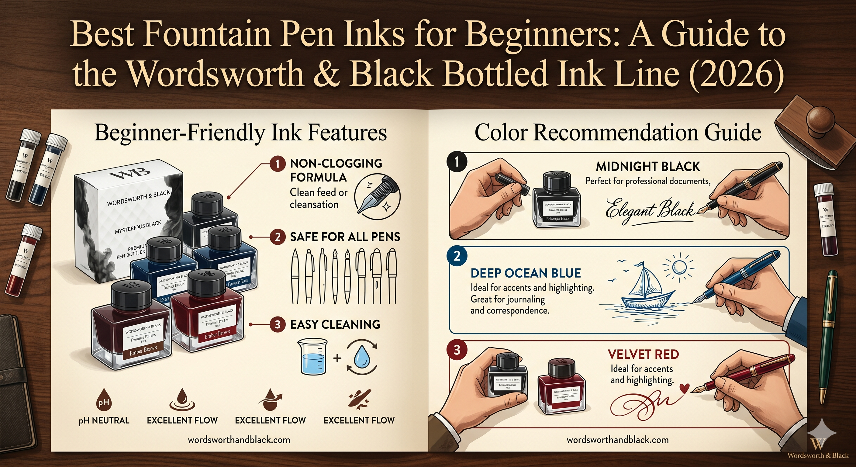 Writing Ink Guide Best Fountain Pen Inks for Beginners: A Guide to the Wordsworth & Blac ...