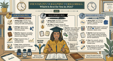 Fountain Pen vs Ballpoint vs Rollerball: Which Is Best for You in 2026?