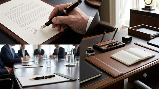Professional fountain pen in a business setting — fountain pen for professional occasions
