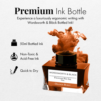 Fountain Pen Ink Bottle, Premium Luxury Edition, Fountain Pens Bottled Ink; Classic Designed Bottle Smooth Flow