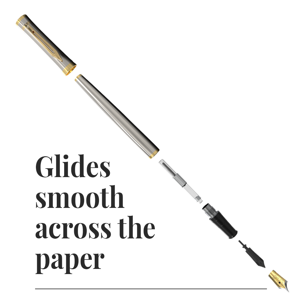 Wordsworth & Black Fountain Pen Set, 18K Gold-Plated Wide Nib