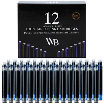 12 Pack Fountain Pen Ink Refills