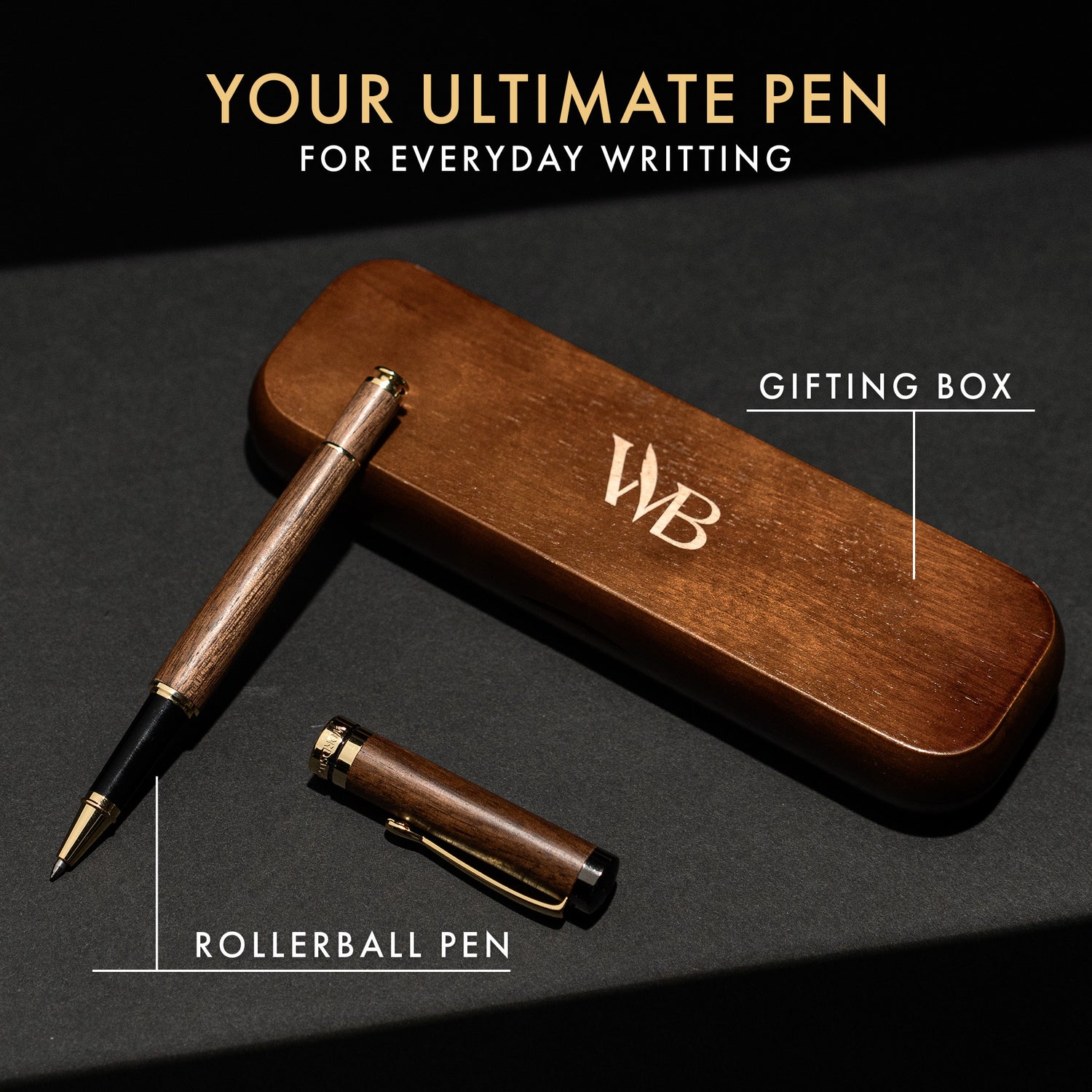 CREST ROLLERBALL PEN WOOD - GIFT BOX