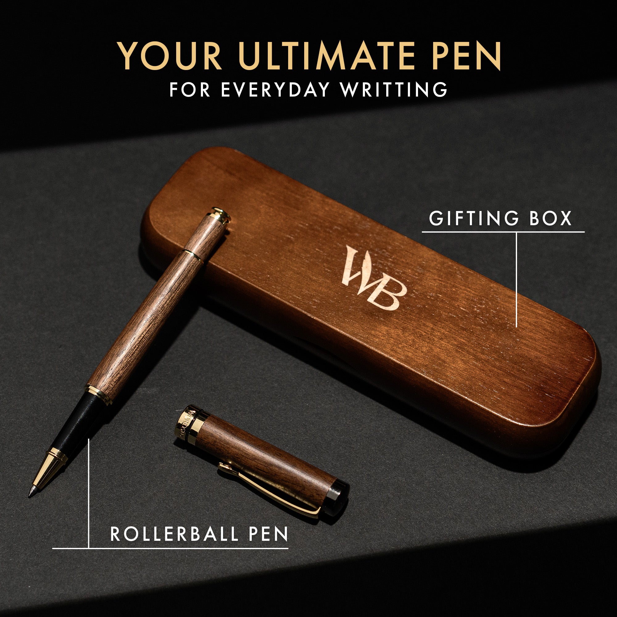 CREST ROLLERBALL PEN WOOD - GIFT BOX