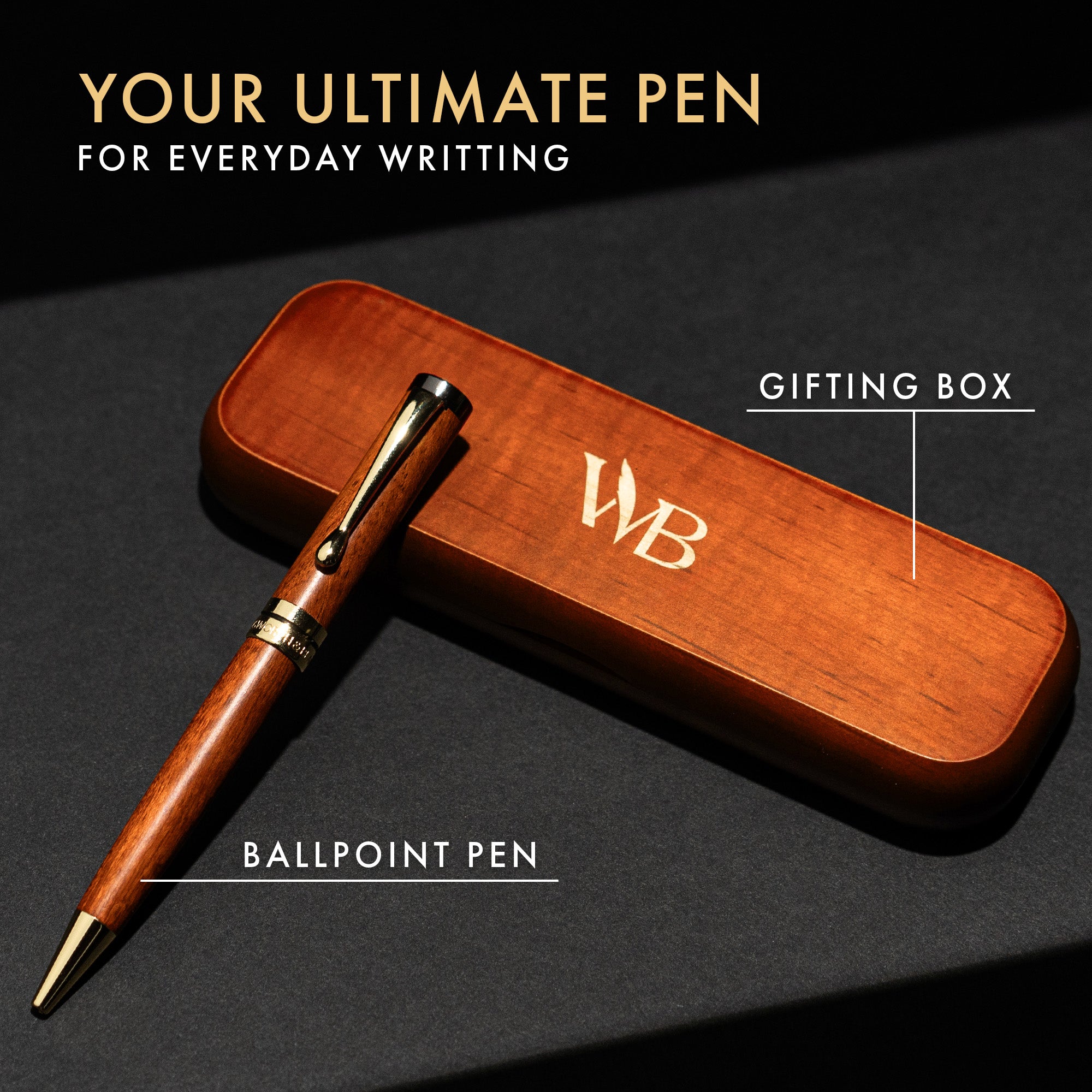 CREST BALLPOINT PEN WOOD - GIFT BOX