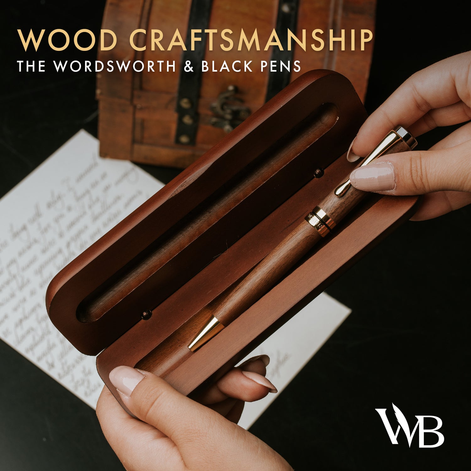 CREST BALLPOINT PEN WOOD - GIFT BOX