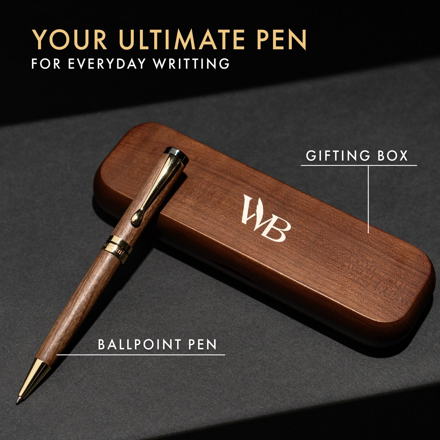 CREST BALLPOINT PEN WOOD - GIFT BOX