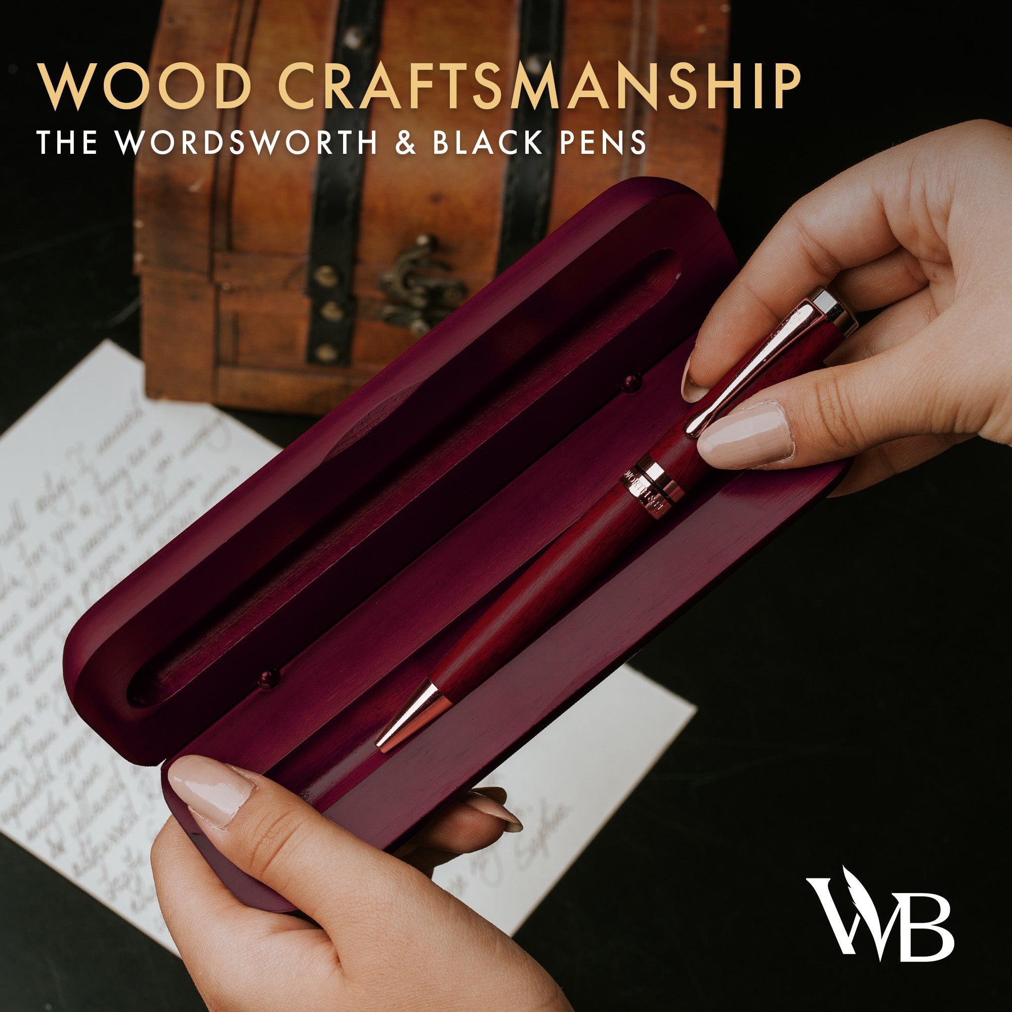 CREST BALLPOINT PEN WOOD - GIFT BOX