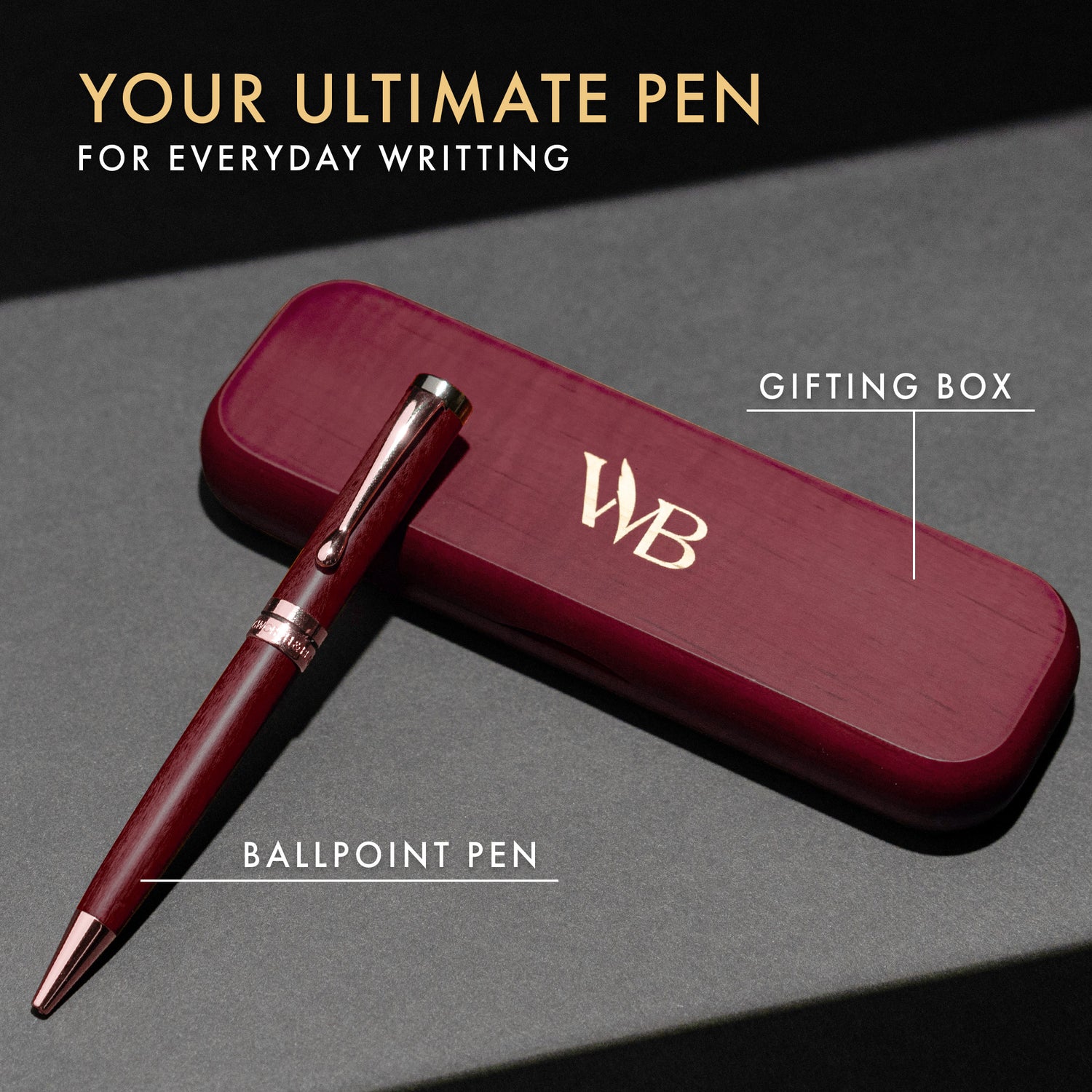 CREST BALLPOINT PEN WOOD - GIFT BOX