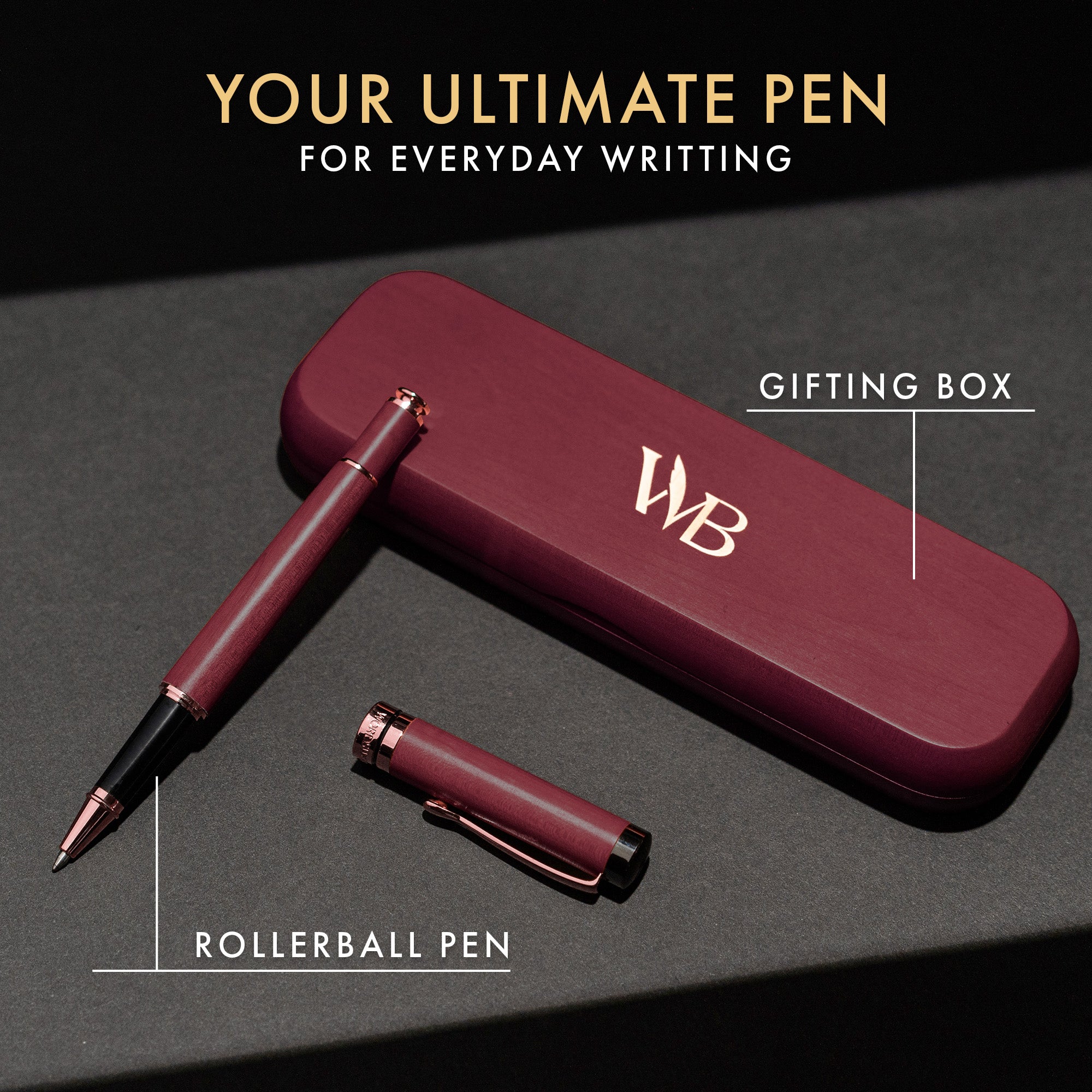 CREST ROLLERBALL PEN WOOD - GIFT BOX