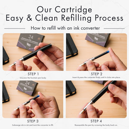 24 PACK FOUNTAIN PEN INK REFILLS