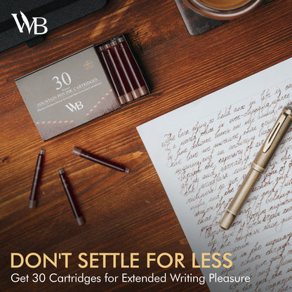 30 PACK FOUNTAIN PEN INK REFILLS