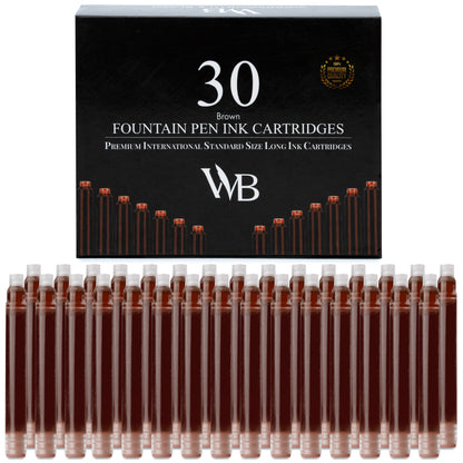 30 PACK FOUNTAIN PEN INK REFILLS
