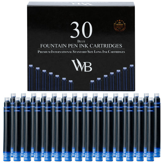 30 PACK FOUNTAIN PEN INK REFILLS