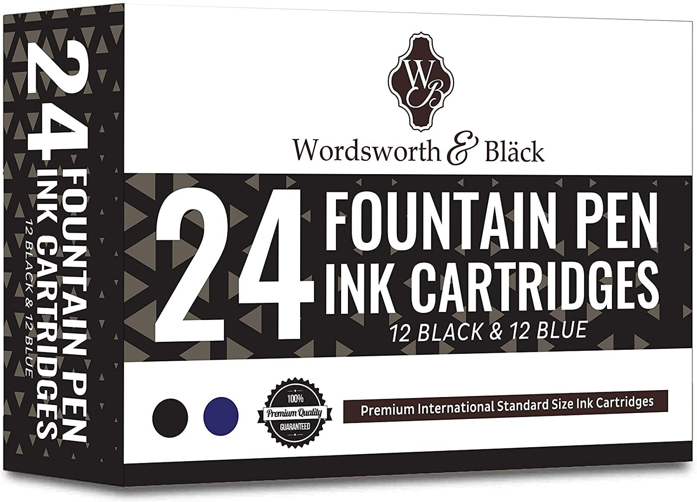 Wordsworth & Black 24 Pack Fountain Pen Ink Refills - Set of 24 Black –  wordsworthandblack
