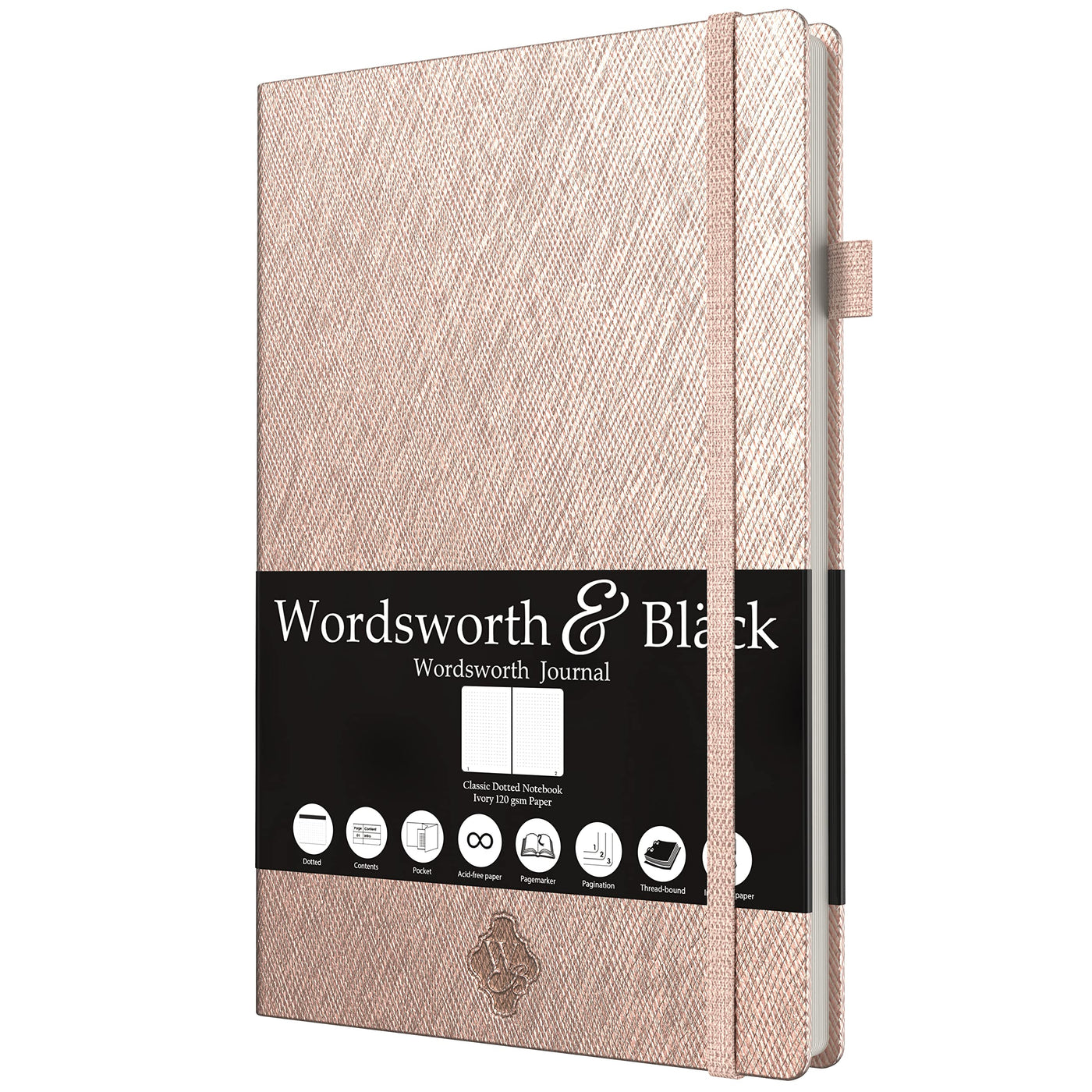 Bundle of Wordsworth & Black Bamboo Fountain Pen & Thin Classic Premium Bullet Grid Journal