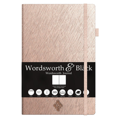 Bundle of Wordsworth & Black Bamboo Fountain Pen & Thin Classic Premium Bullet Grid Journal