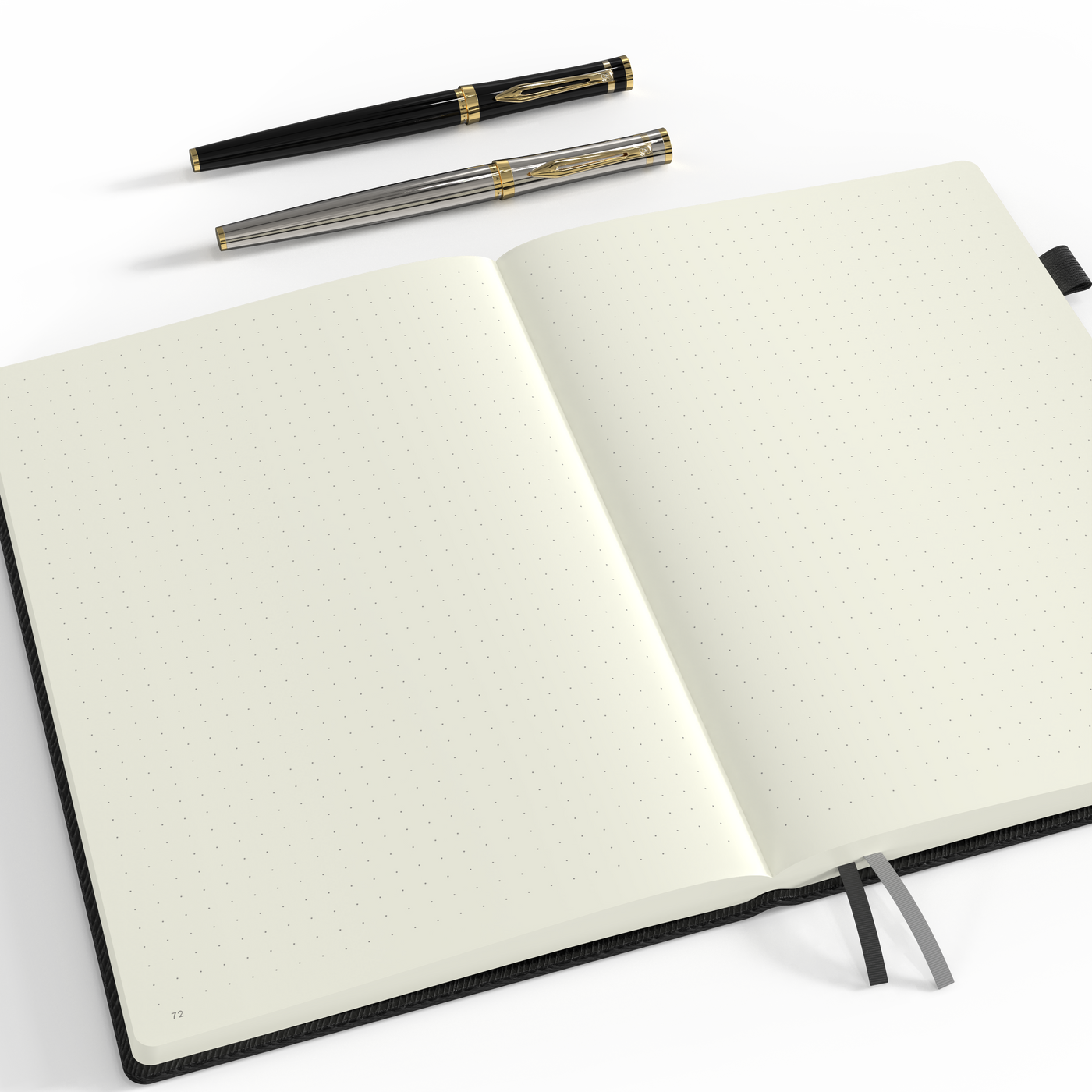 Thin Classic Premium Bullet Grid Journal with Pen Loop | A5 5.8 x 8.3 Dotted Hard Cover Notebook | Lightweight, Numbered Pages | Dotted Journal | Leather, Inner Pocket, Ivory 120gsm Paper | Black [hardcover]