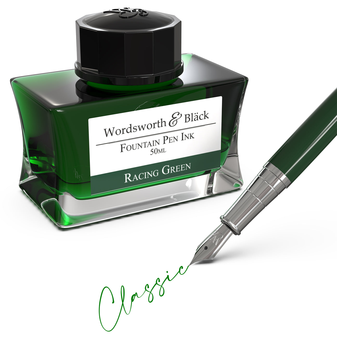 Wordsworth and Black Fountain Pen Ink Bottle, Premium Luxury Edition, Fountain Pens Bottled Ink; Classic Designed Bottle Smooth Flow