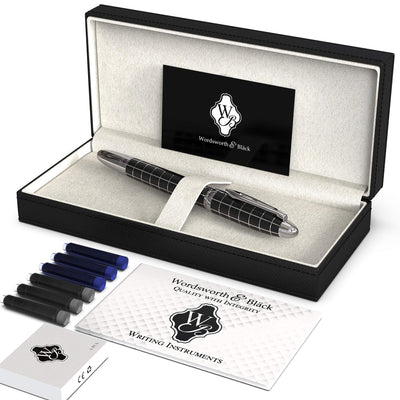 Wordsworth & Black Bundle of Majesti Premium Fountain Pen Set with Ink Bottle, Special Gifts for Him